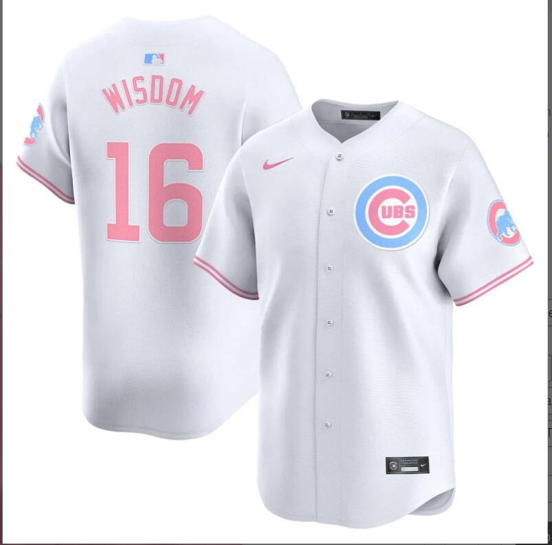 Men Chicago Cubs 16 Wisdom white 2024 Nike MLB jersey